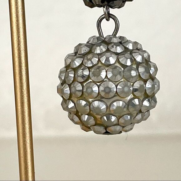 bling ball 3 tier drop earrings - Picture 2 of 11